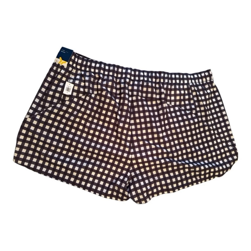 Black and White Checkered Women's Shorts - Picture 2 of 5